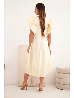Dámské bavlněné šaty s model 22170757 rukávem žlutá - K-Fashion Dámské bavlněné šaty s model 22170757 rukávem žlutá - K-Fashion