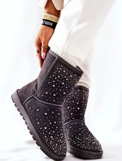 Zateplené sněhule s kamínky Šedá model 21569559 - Boto