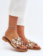 Zazoo 40381 Dámské Kožené Žabky Na Ploché Podrážce Zlaté