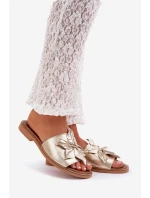 Pantofle S Dekorací Z Kůže Zazoo Zlaté model 21682160 - Boto Pantofle S Dekorací Z Kůže Zazoo Zlaté model 21682160 - Boto