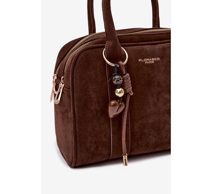 taška z eko semiše hnědá model 22111550 - Flora&Co