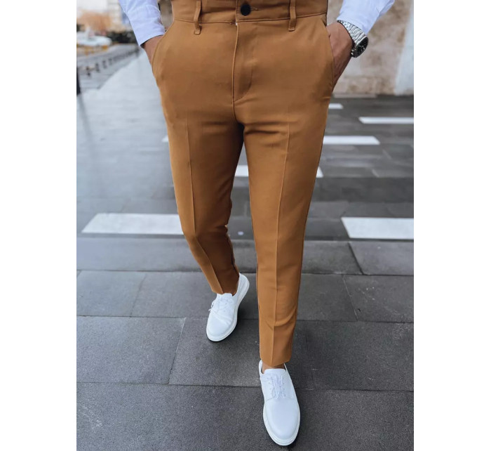 Jednobarevné velbloudí chino kalhoty Dstreet UX3974 pro muže