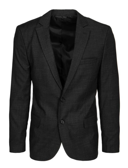 Pánské jednořadové sako černé FashionStreet MX0638