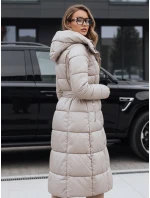 Dámská prošívaná zimní bunda s kapucí FashionStreet béžová TY5490