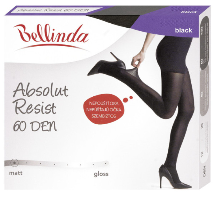 Neprůhledné punčochové kalhoty ABSOLUT RESIST 60 DEN - BELLINDA - černá
