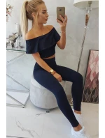 Souprava s volánkovým lemem námořnická modř