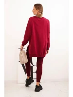 Dámská souprava bavlněná mikina a legíny s nápisem Minimal bordový