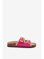 Háčkované Dámské Pantofle Se Zlatými Přezkami Fuchsie Fenira Háčkované Dámské Pantofle Se Zlatými Přezkami Fuchsie Fenira