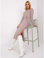 Sukienka LK SK model 19069217 ciemny bezowy - FPrice Sukienka LK SK model 19069217 ciemny bezowy - FPrice