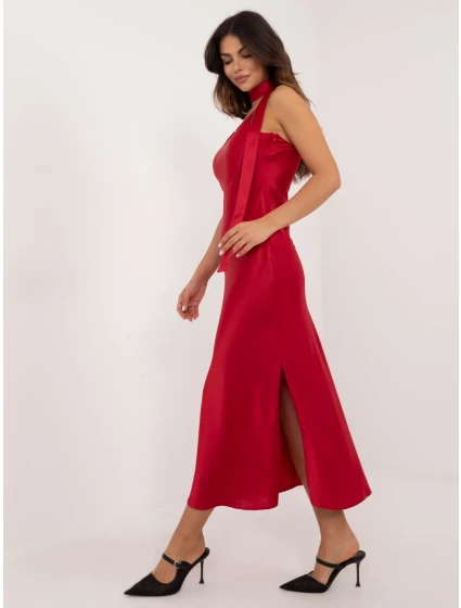 Šaty LK SK model 20556854 tmavě červené - FPrice Šaty LK SK model 20556854 tmavě červené - FPrice