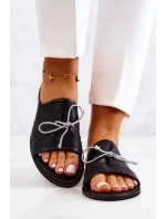 Kožené Dámské pantofle Nicole 2659/001 Černá