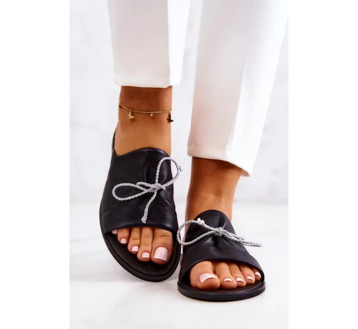 Kožené Dámské pantofle Nicole 2659/001 Černá