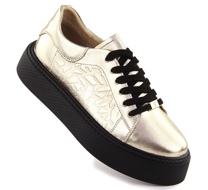 Dámské polobotky W PAW546B černo-zlaté - Filippo