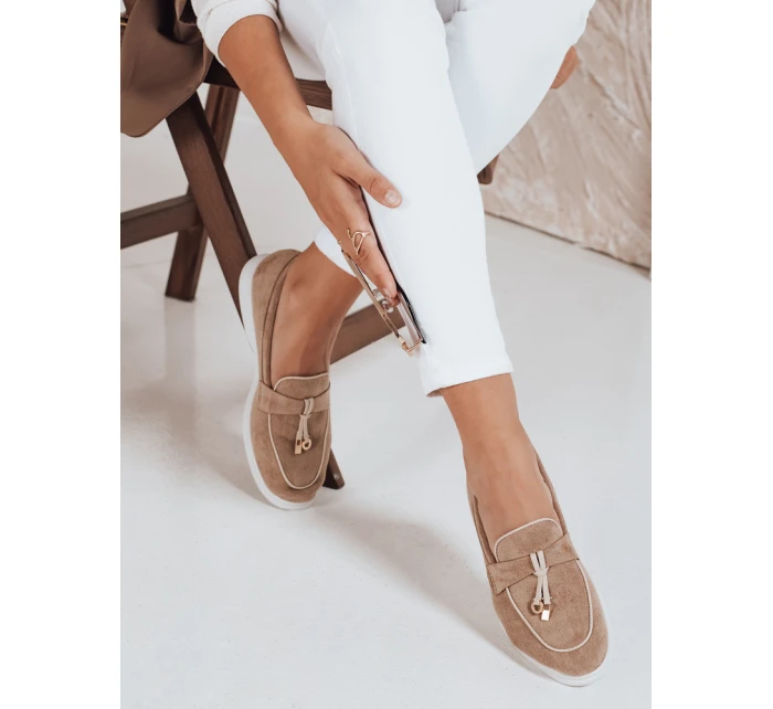 Dámské semišové béžové mokasíny Dstreet model 21992083 - FashionStreet