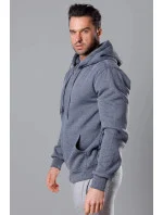 Tmavě šedá pánská rozepínací mikina s kapucí (68B2008-5)