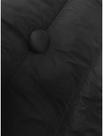 Černý dámský péřový kabát na knoflíky (5M3160-392)