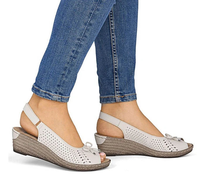 Skórzane damskie na z  model 22087192 - Rieker