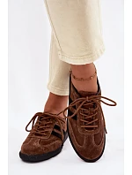 Kožené semišové dámské tenisky hnědé model 22100244 - Boto Kožené semišové dámské tenisky hnědé model 22100244 - Boto