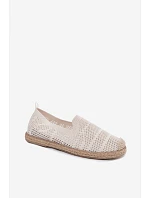 Dámské síťované espadrilles z textilu světle béžové Candessa Dámské síťované espadrilles z textilu světle béžové Candessa