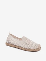 Dámské síťované espadrilles z textilu světle béžové Candessa