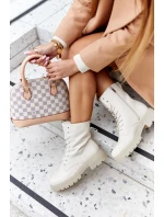 Kotníkové Ploché Workery Boty Béžové Rozelle Kotníkové Ploché Workery Boty Béžové Rozelle
