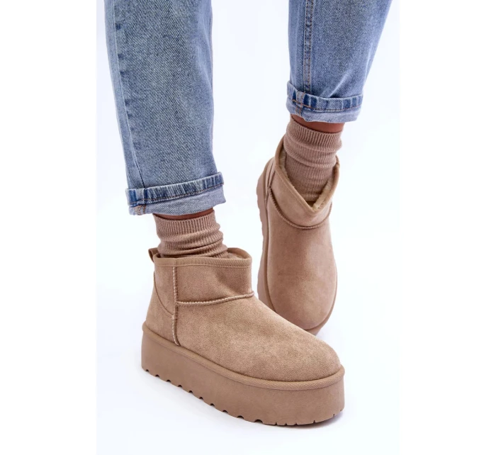 Kůže Sněžní Boty Na Platformě Bežové Corcoran Kůže Sněžní Boty Na Platformě Bežové Corcoran