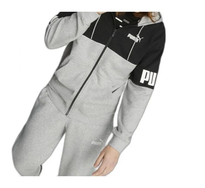 Pánská mikina 849842 04 Šedá s černou - Puma Pánská mikina 849842 04 Šedá s černou - Puma