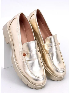 Kožené dámské mokasíny 28359 1736 zlaté - Ideal Shoes