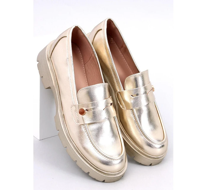 Kožené dámské mokasíny 28359 1736 zlaté - Ideal Shoes