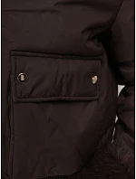 Krátká dámská zimní bunda s kožešinou, čokoládová, FashionStreet TY5999