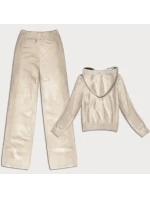 Světle béžový dvoudílný úpletový komplet - mikina a kalhoty (26C8803-159)