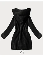 Vlněná bunda z alpaky s kapucí černá (W214#) Vlněná bunda z alpaky s kapucí černá (W214#)