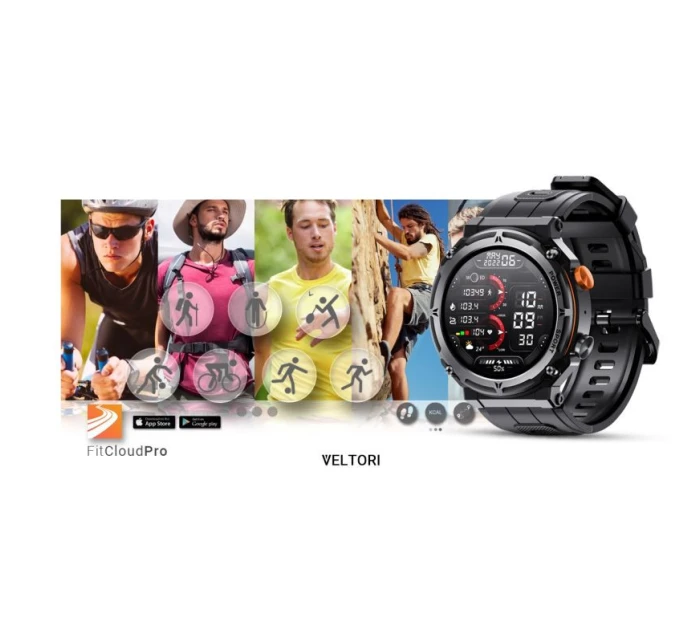 VELTORI VT130-1 Smartwatch Černý silikonový řemínek