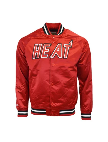 Mitchell & Ness Pánská lehká saténová bunda NBA Miami Heat Mitchell & Ness Pánská lehká saténová bunda NBA Miami Heat