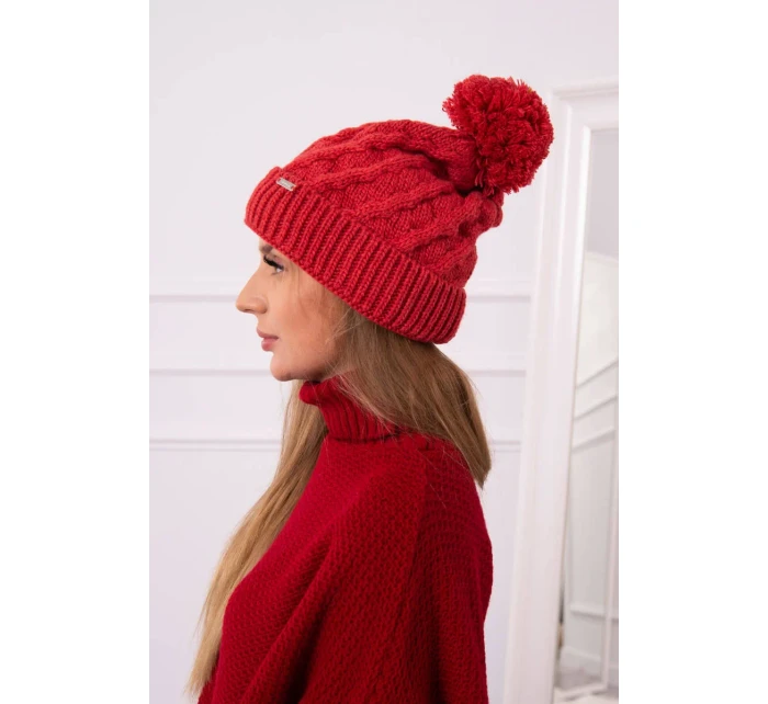 Fleecová čepice  červená model 18751369 - K-Fashion