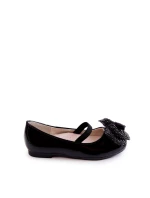 Dziecięce Wsuwane Czarne Balerinki Jelly