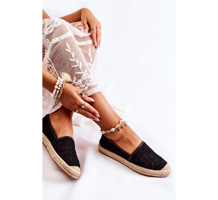 Klasické dámské espadrilky prolamované Černá model 21588437 - S.Barski Klasické dámské espadrilky prolamované Černá model 21588437 - S.Barski