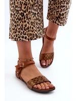 Zazoo 40027 Ploché Kožené Dámské Sandály Měděné Zazoo 40027 Ploché Kožené Dámské Sandály Měděné