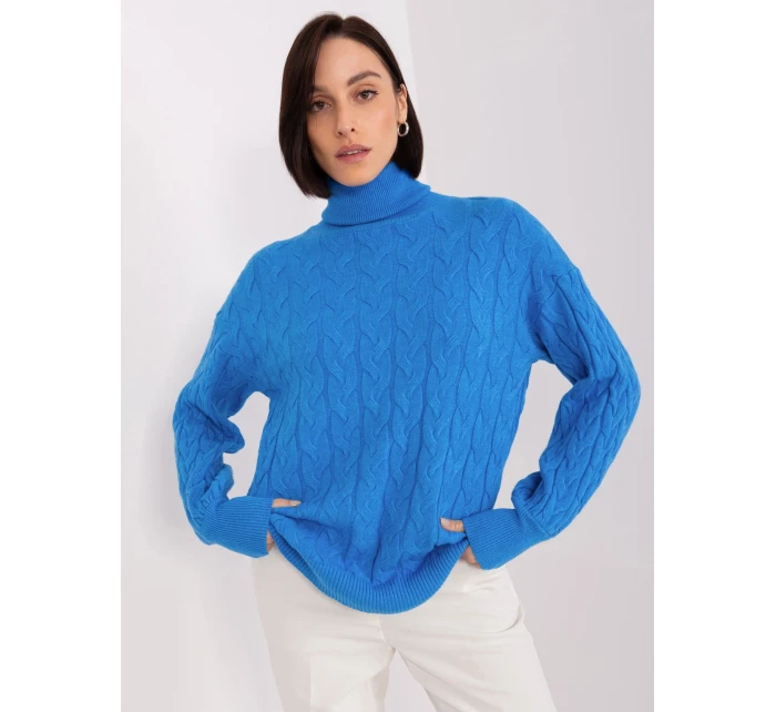 Sweter AT SW model 19040746 niebieski - FPrice Sweter AT SW model 19040746 niebieski - FPrice