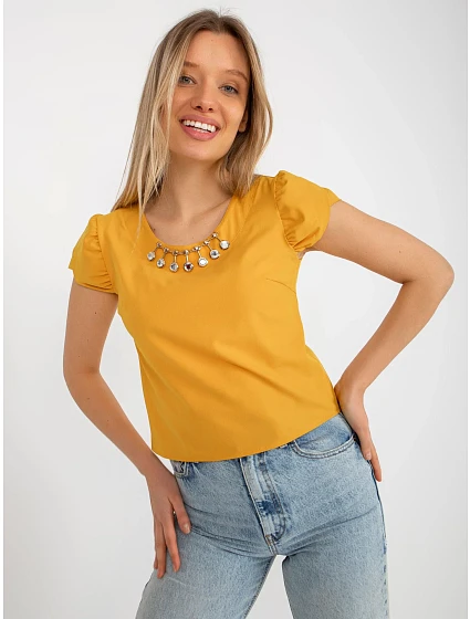 Dámská halenka LK BZ model 18309937 tmavě žlutá - FPrice