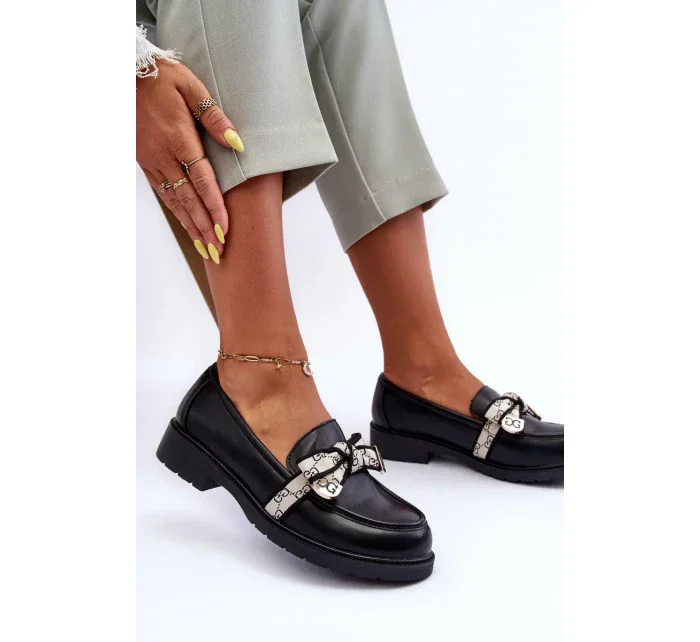 Kožené Dámské Polobotky Mokasíny Černé SBarski HY330