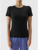 Dámské hladké tričko slim 4F - černé Dámské hladké tričko slim 4F - černé
