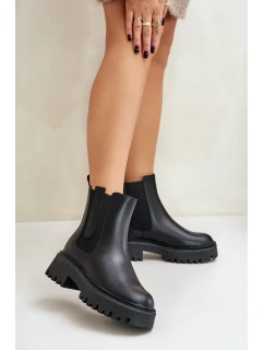 Kožené kotníčkové boty model 21944930 černé - Big Star