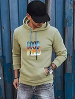 Pánská zateplená mikina s kapucí olivová FashionStreet BX5379