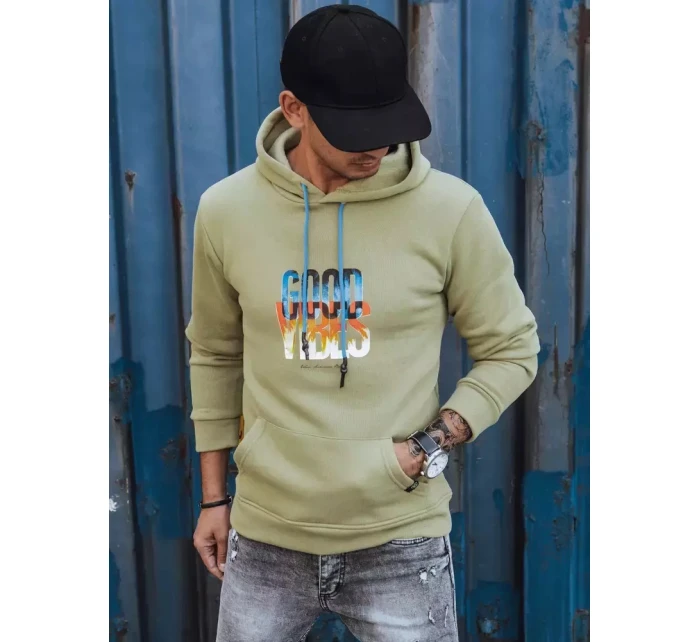 Pánská zateplená mikina s kapucí olivová FashionStreet BX5379