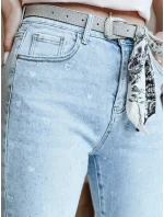 Dámské džínové kalhoty slim fit střihu s páskem blue model 21984768 - Dstreet