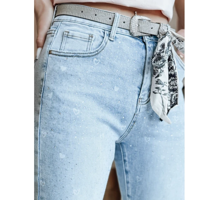Dámské džínové kalhoty slim fit střihu s páskem blue model 21984768 - Dstreet