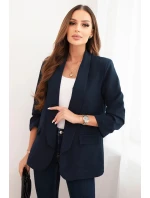 Dámská sako bez zapínání s podšívkou S/M modrá
