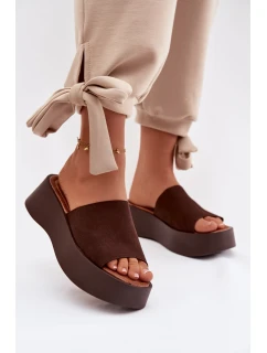 Ženské platformové nazouváky Čokoládové Liorisse