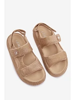 Ozdobené dámské sandály na platformě GOE TT2N4101 béžové